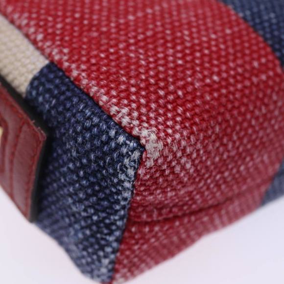 GUCCI Sherry Line Pouch Canvas Red Navy Auth 77003 - Picture 15 of 16